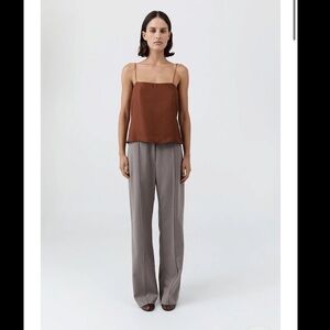 St Agni 90s Silk Twill Cami in Brick Brown XS